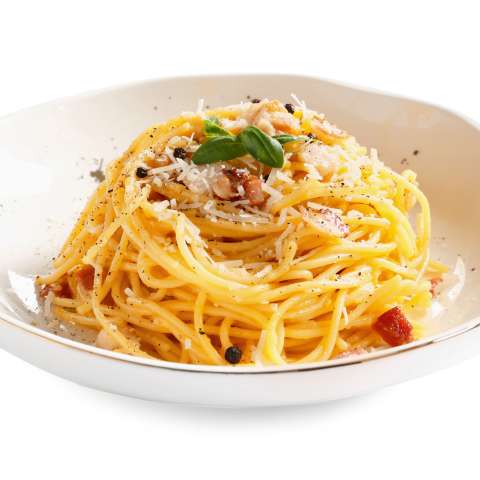 Photo of Spaghetti Carbonara with Smoked Gouda and Honey Ham