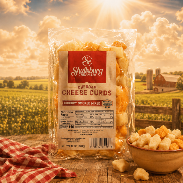 Curds in a field with sun shining